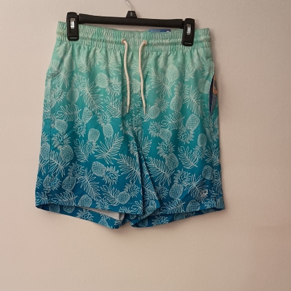 Gradient Blue Pineapple Swim Trunks